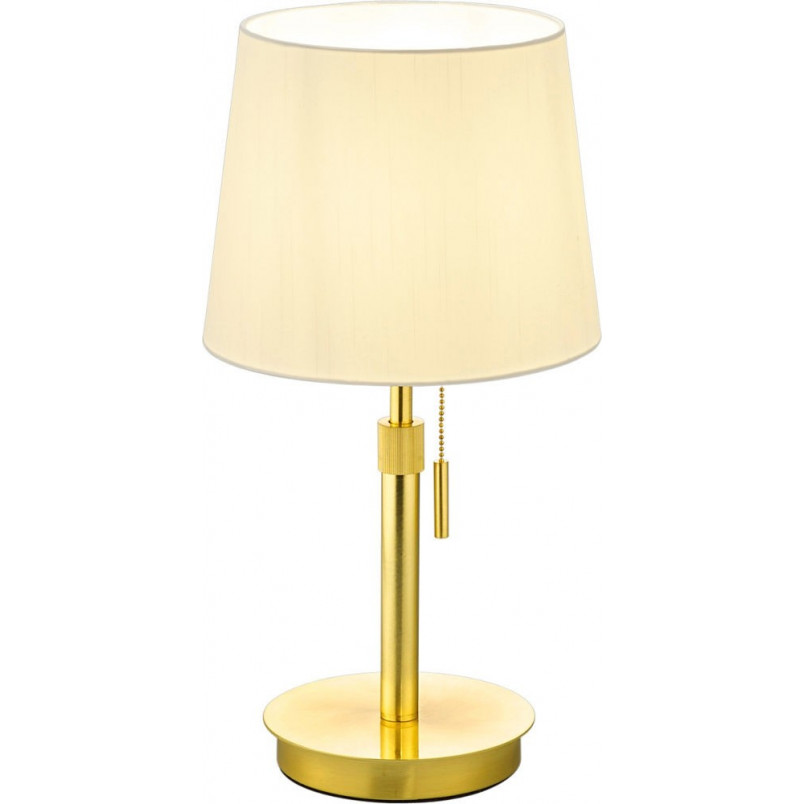 Lampa stołowa Lyon Trio | Glamour, Mosiądz, Biały Abażur