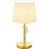 Lampa stołowa Lyon Trio | Glamour, Mosiądz, Biały Abażur