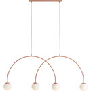 Lampa wisząca UNA Coral - 4 kule, biały/koral | Aldex
