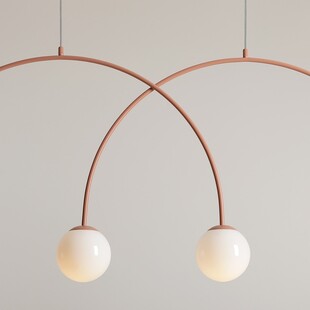 Lampa wisząca UNA Coral - 4 kule, biały/koral | Aldex