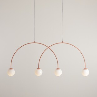 Lampa wisząca UNA Coral - 4 kule, biały/koral | Aldex