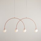 Lampa wisząca UNA Coral - 4 kule, biały/koral | Aldex