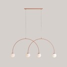 Lampa wisząca UNA Coral - 4 kule, biały/koral | Aldex