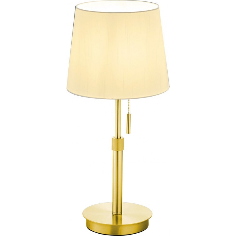 Lampa stołowa Lyon Trio | Glamour, Mosiądz, Biały Abażur