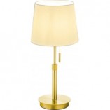 Lampa stołowa Lyon Trio | Glamour, Mosiądz, Biały Abażur