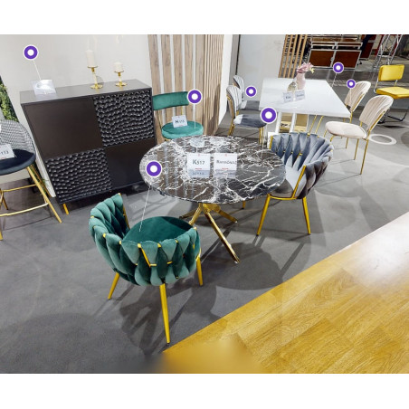 Krzesło welurowe szare z złotymi nogami Halmar K517 | Komfort i Elegancja