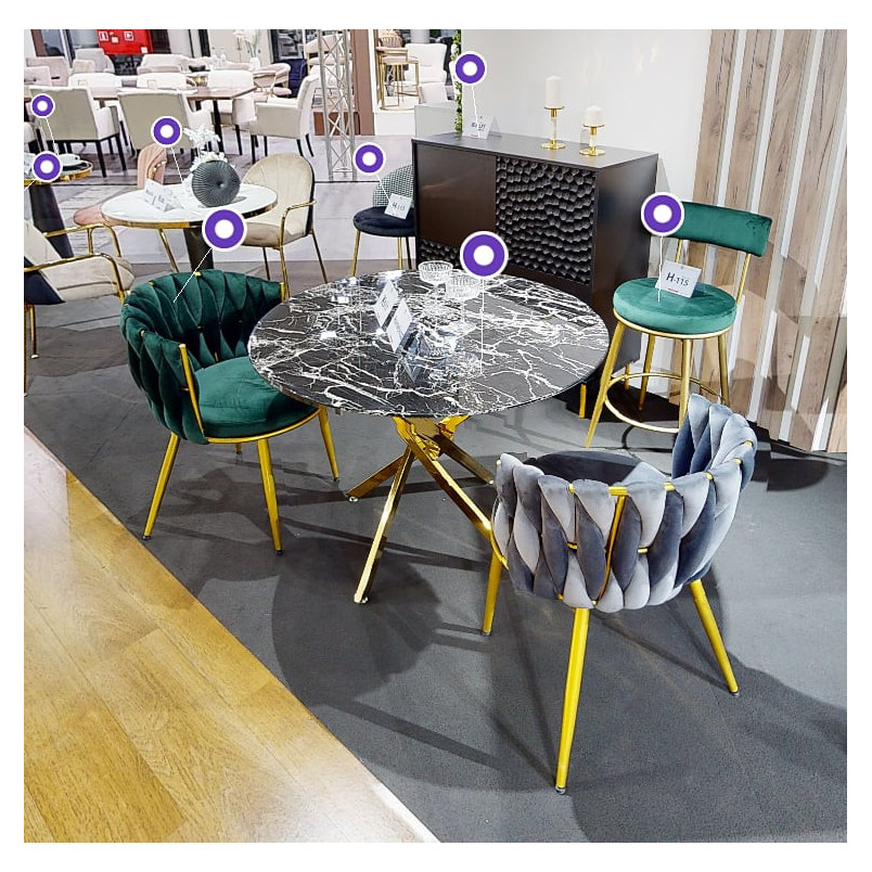 Krzesło welurowe szare z złotymi nogami Halmar K517 | Komfort i Elegancja