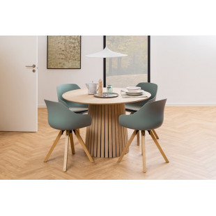 Stół okrągły Actona Christo 120cm dąb bielony - Elegancki design