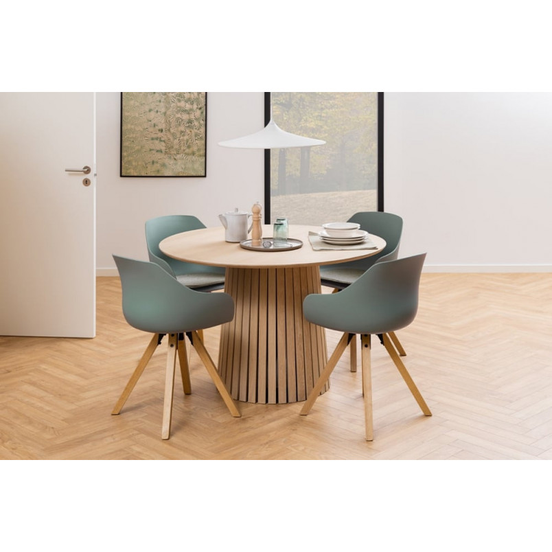 Stół okrągły Actona Christo 120cm dąb bielony - Elegancki design
