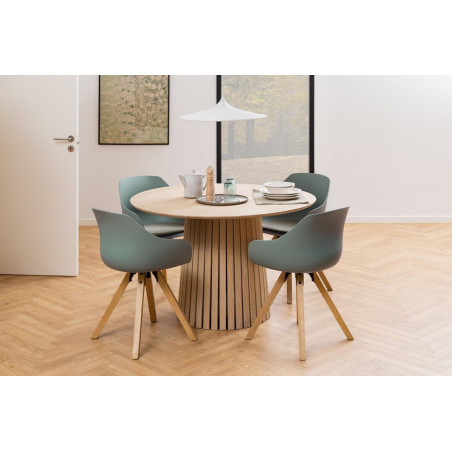 Stół okrągły Actona Christo 120cm dąb bielony - Elegancki design