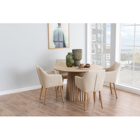 Stół okrągły Actona Christo 120cm dąb bielony - Elegancki design