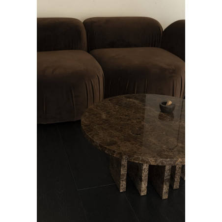 Stolik marmurowy okrągły NG Design | 70cm, Brąz | Kup teraz!