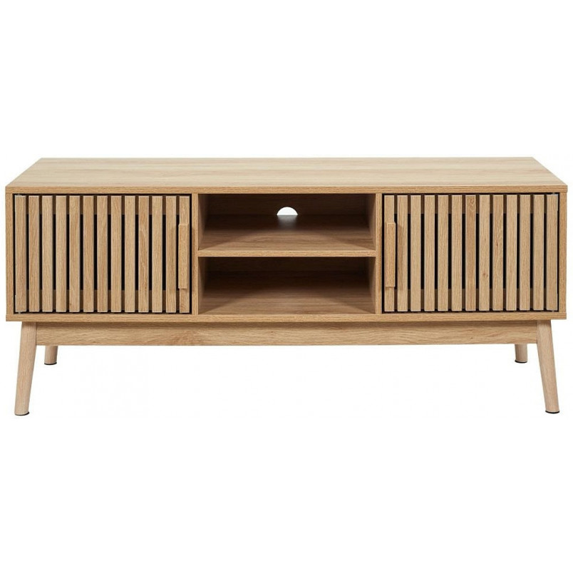 Szafka RTV Klaus | 117x40cm | Naturalne drewno | Intesi