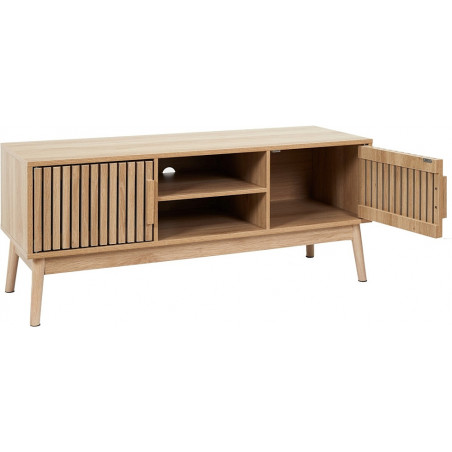 Szafka RTV Klaus | 117x40cm | Naturalne drewno | Intesi