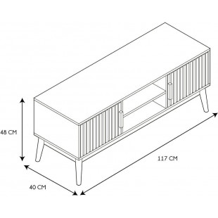 Szafka RTV Klaus | 117x40cm | Naturalne drewno | Intesi