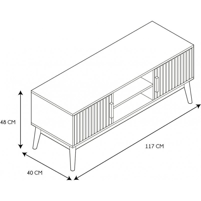 Szafka RTV Klaus | 117x40cm | Naturalne drewno | Intesi