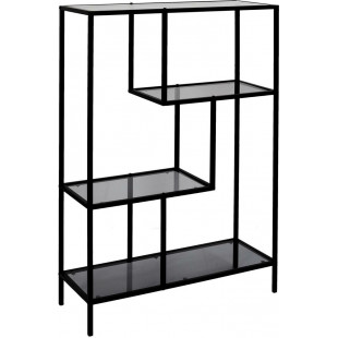 Regał szklany Edison czarny - Intesi | Styl loft, industrialny