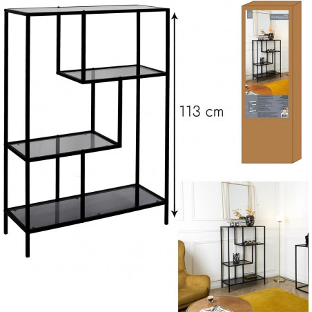 Regał szklany Edison czarny - Intesi | Styl loft, industrialny