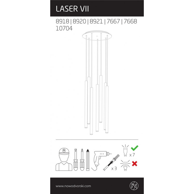 Lampa wisząca Laser VII multikolor | Nowodvorski - Kup online!