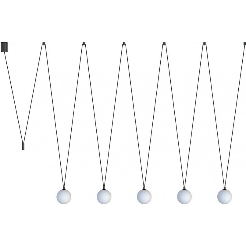 Lampa Wisząca Sling | 5 Kul Szkło | Biały/Czarny | Nowodvorski