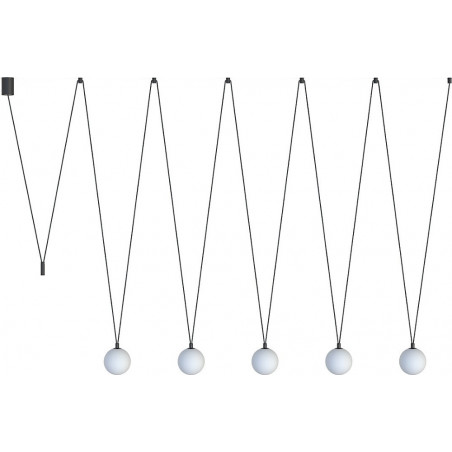 Lampa Wisząca Sling | 5 Kul Szkło | Biały/Czarny | Nowodvorski