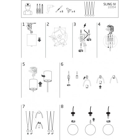 Lampa Wisząca Sling | 4 Szklane Kule | Nowodvorski