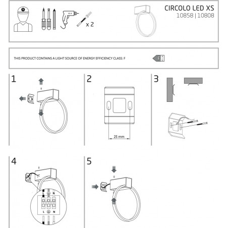Kinkiet Nowoczesny Circolo LED Czarny | Nowodvorski