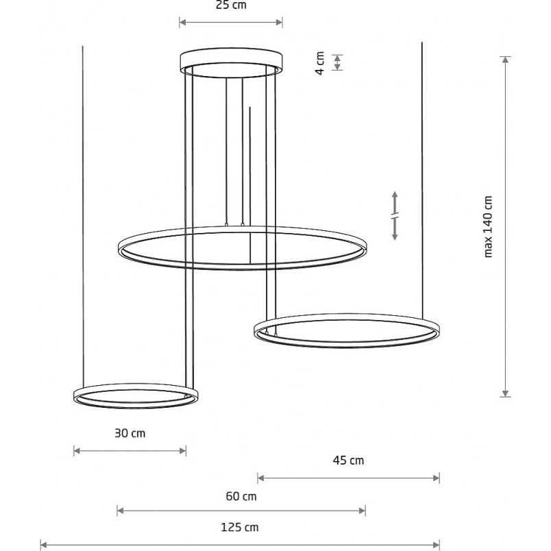 Lampa wisząca Circolo Horizontal III LED | Nowodvorski