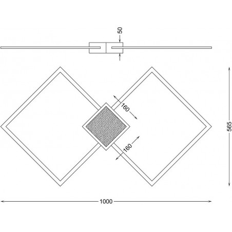 Plafon LED Złoty Glamour Hex 100x56,5cm - ZumaLine