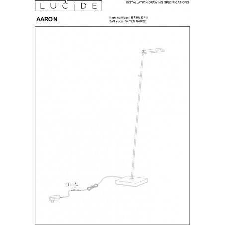 Lampa podłogowa LED Aaron chrom - Lucide | Kup online