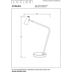 Lampa biurkowa LED Stirling biała | Lucide - Komfort i styl
