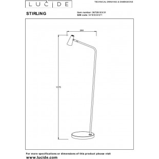 Lampa podłogowa LED Stirling | Ściemniacz, Biała | Lucide