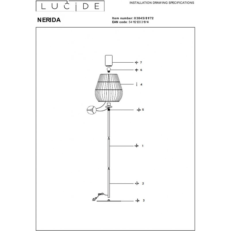 Lampa ogrodowa boho Nerida | Lucide - Naturalny design