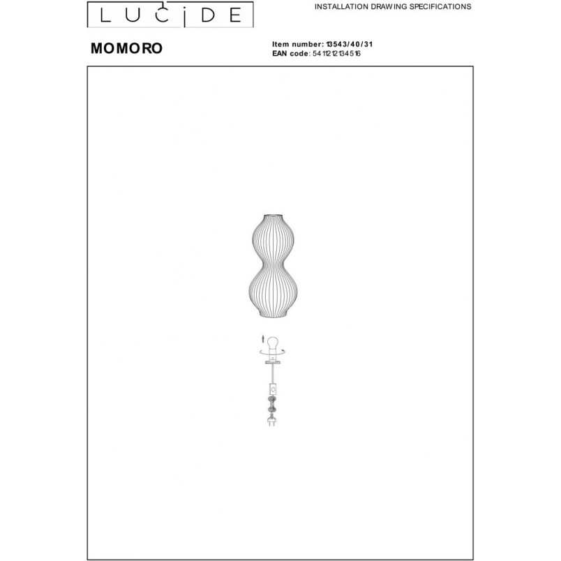 Lampa stołowa Momoro - Biała ceramiczna Lucide | Kup teraz!