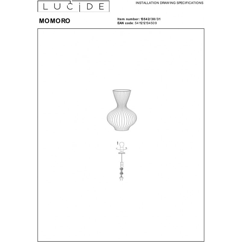 Lampa stołowa Lucide Momoro | Ceramika, Styl Japandi