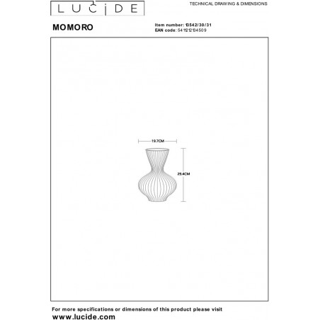 Lampa stołowa Lucide Momoro | Ceramika, Styl Japandi