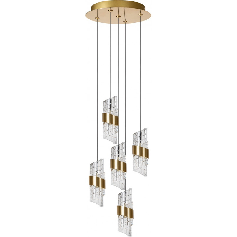 Lampa Hampton Lucide | Elegancki żyrandol LED mosiądz