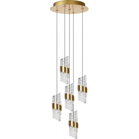 Lampa Hampton Lucide | Elegancki żyrandol LED mosiądz
