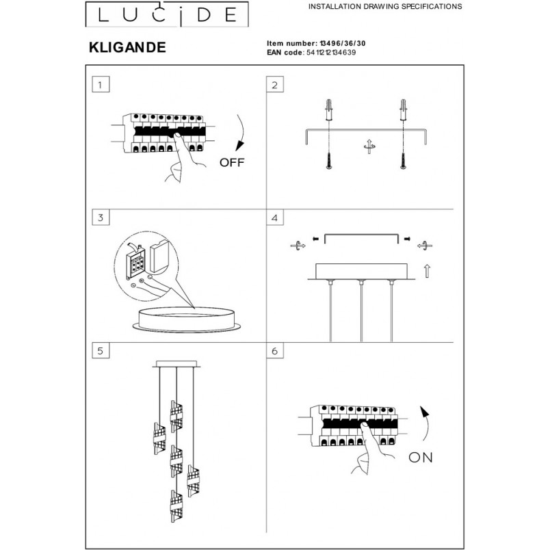 Lampa Hampton Lucide | Czarna, LED, 5 punktów - KUP TERAZ!