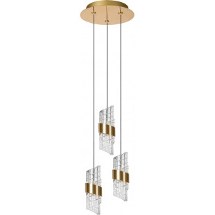 Lampa wisząca hampton potrójna Kligande LED 25cm 2700K przeźroczysty / matowe złoto Lucide