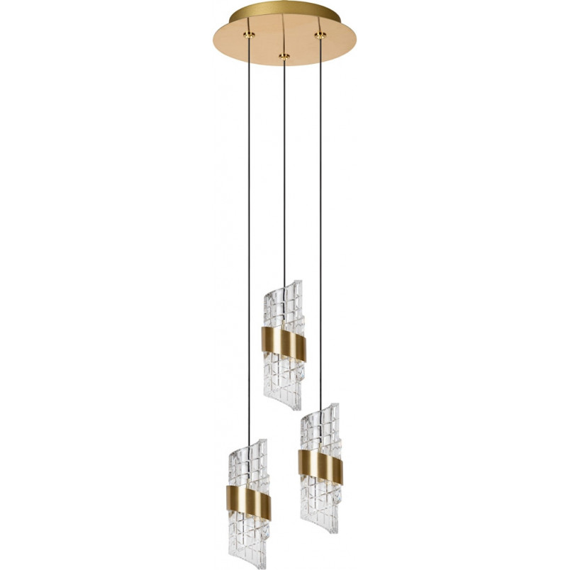 Lampa Hampton Lucide - Potrójna, Mosiężna, LED 25cm