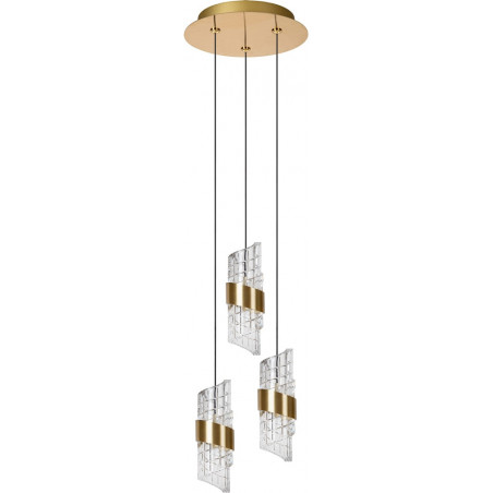 Lampa Hampton Lucide - Potrójna, Mosiężna, LED 25cm