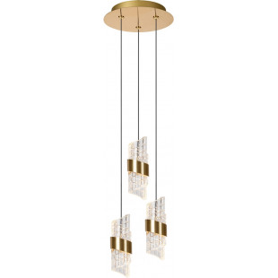 Lampa wisząca hampton potrójna Kligande LED 25cm 2700K przeźroczysty / matowe złoto Lucide