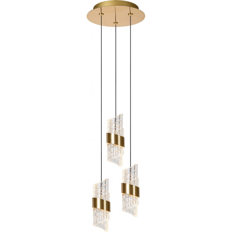 Lampa Hampton Lucide - Potrójna, Mosiężna, LED 25cm