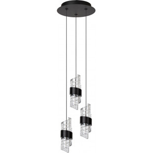 Lampa wisząca hampton potrójna Kligande LED 25cm 2700K przeźroczysty / czarny Lucide