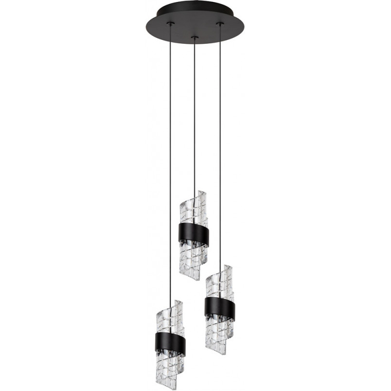 Lampa Hampton LED czarna - nowoczesny żyrandol Lucide