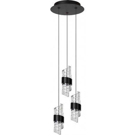 Lampa Hampton LED czarna - nowoczesny żyrandol Lucide