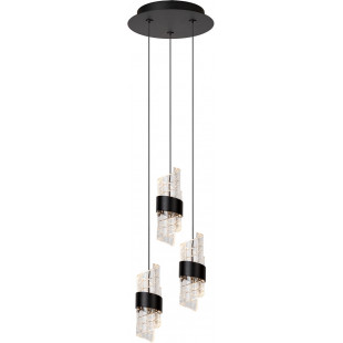 Lampa wisząca hampton potrójna Kligande LED 25cm 2700K przeźroczysty / czarny Lucide