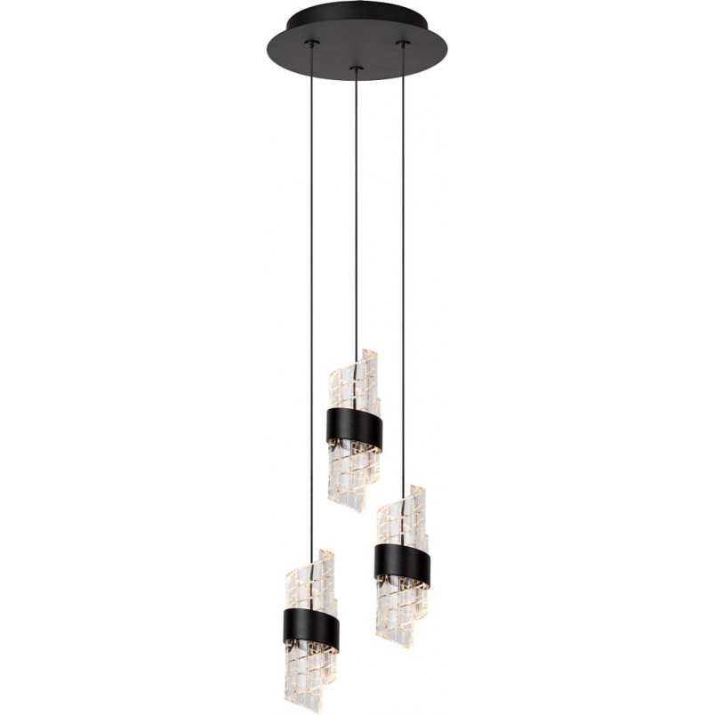 Lampa Hampton LED czarna - nowoczesny żyrandol Lucide
