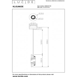 Lampa Hampton Lucide | LED, Czarna, Glamour